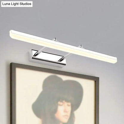 Aplique de pared contemporáneo de acrílico con iluminación LED para tocador, acabado cromado en luz cálida/blanca - 16"/19.5" de diámetro