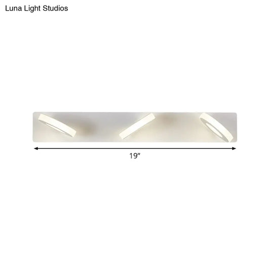 Aplique de pared circular ajustable de estilo contemporáneo DecorBites™ para baño, en acrílico blanco con 3 bombillas - Luz cálida/blanca