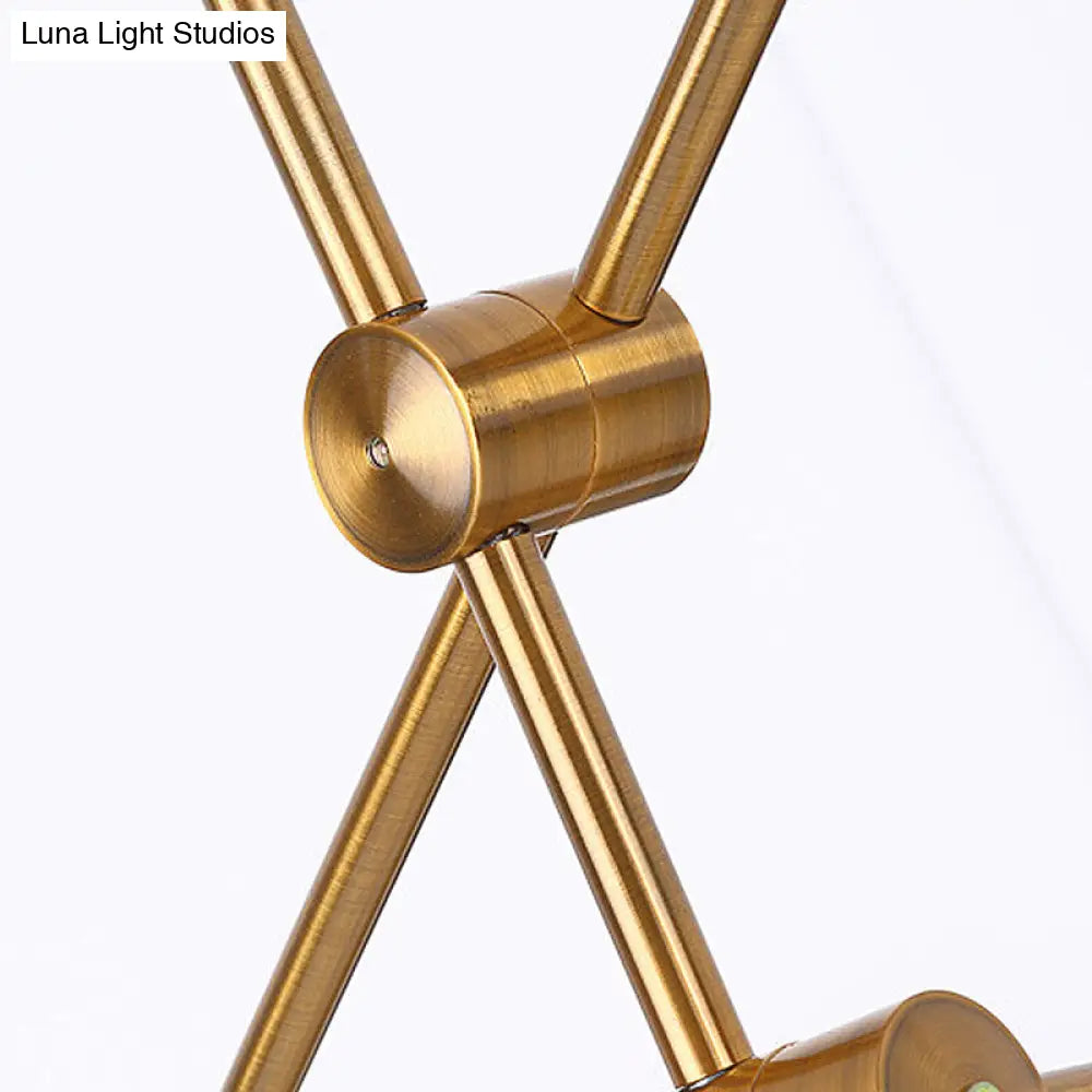 Lámpara de araña dorada ajustable contemporánea con pantalla de globo de cristal transparente - Iluminación colgante de 4 bombillas