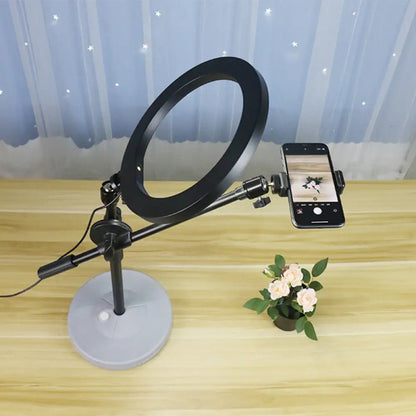 Lámpara de tocador LED ajustable contemporánea - Diseño redondo de metal en negro, 8" o 10" de ancho