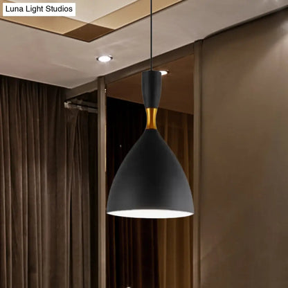 Contemporary Aluminum Funnel Suspension Pendant Lamp - Fits Study Room or Cafe - 6.5/10 Inch Wide, 1 Light