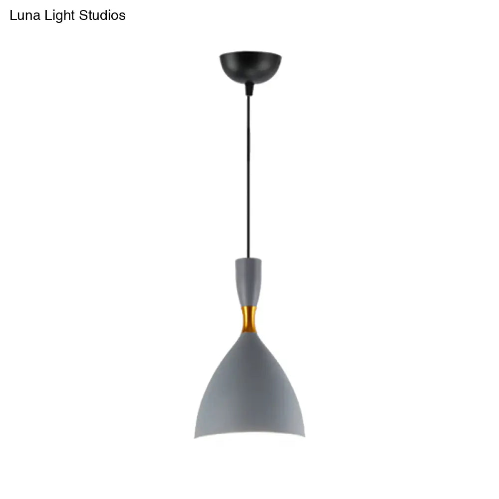 Contemporary Aluminum Funnel Suspension Pendant Lamp - Fits Study Room or Cafe - 6.5/10 Inch Wide, 1 Light