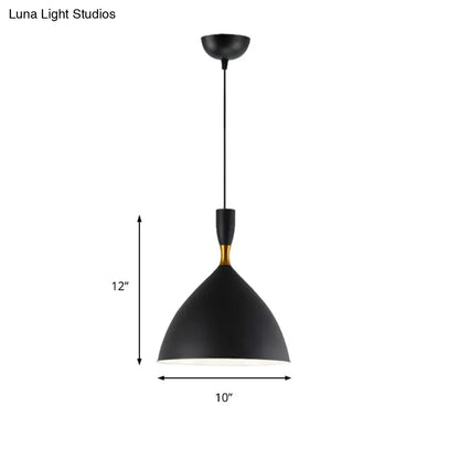 Contemporary Aluminum Funnel Suspension Pendant Lamp - Fits Study Room or Cafe - 6.5/10 Inch Wide, 1 Light