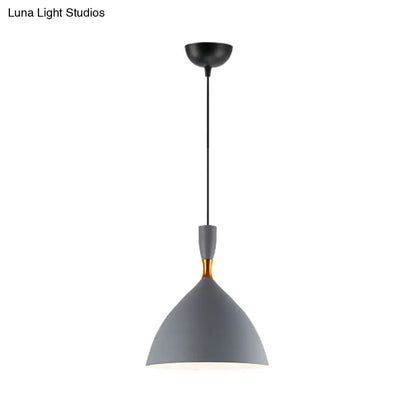 Contemporary Aluminum Funnel Suspension Pendant Lamp - Fits Study Room or Cafe - 6.5/10 Inch Wide, 1 Light