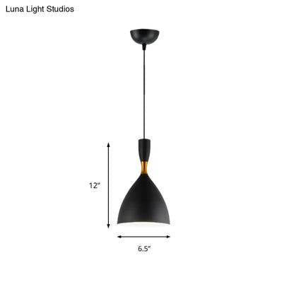 Contemporary Aluminum Funnel Suspension Pendant Lamp - Fits Study Room or Cafe - 6.5/10 Inch Wide, 1 Light