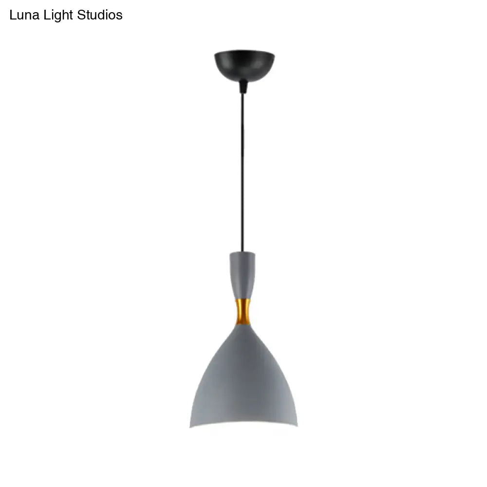 Contemporary Aluminum Funnel Suspension Pendant Lamp - Fits Study Room or Cafe - 6.5/10 Inch Wide, 1 Light