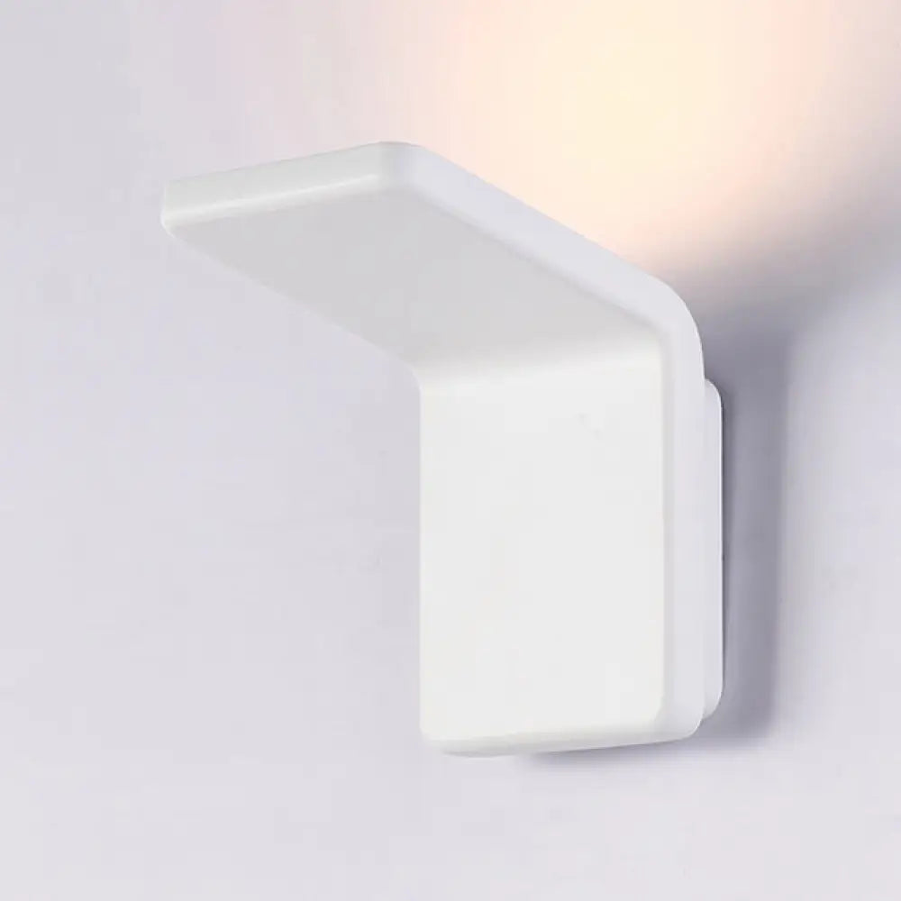 Aplique de pared LED contemporáneo de aluminio - Aplique cuadrado curvo de 4"/8" de ancho en blanco y negro