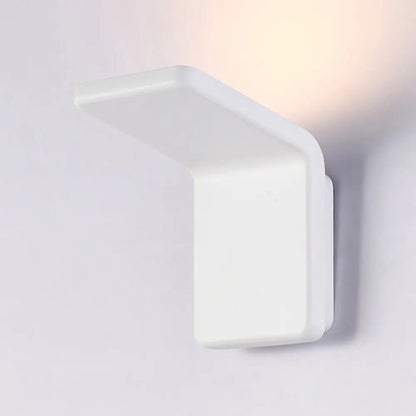 Aplique de pared LED contemporáneo de aluminio - Aplique cuadrado curvo de 4"/8" de ancho en blanco y negro