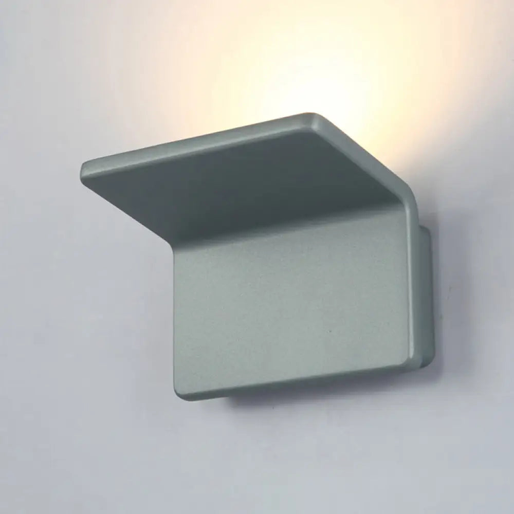 Aplique de pared LED contemporáneo de aluminio DecorBites™ - Aplique cuadrado curvo de 4"/8" de ancho en blanco y negro