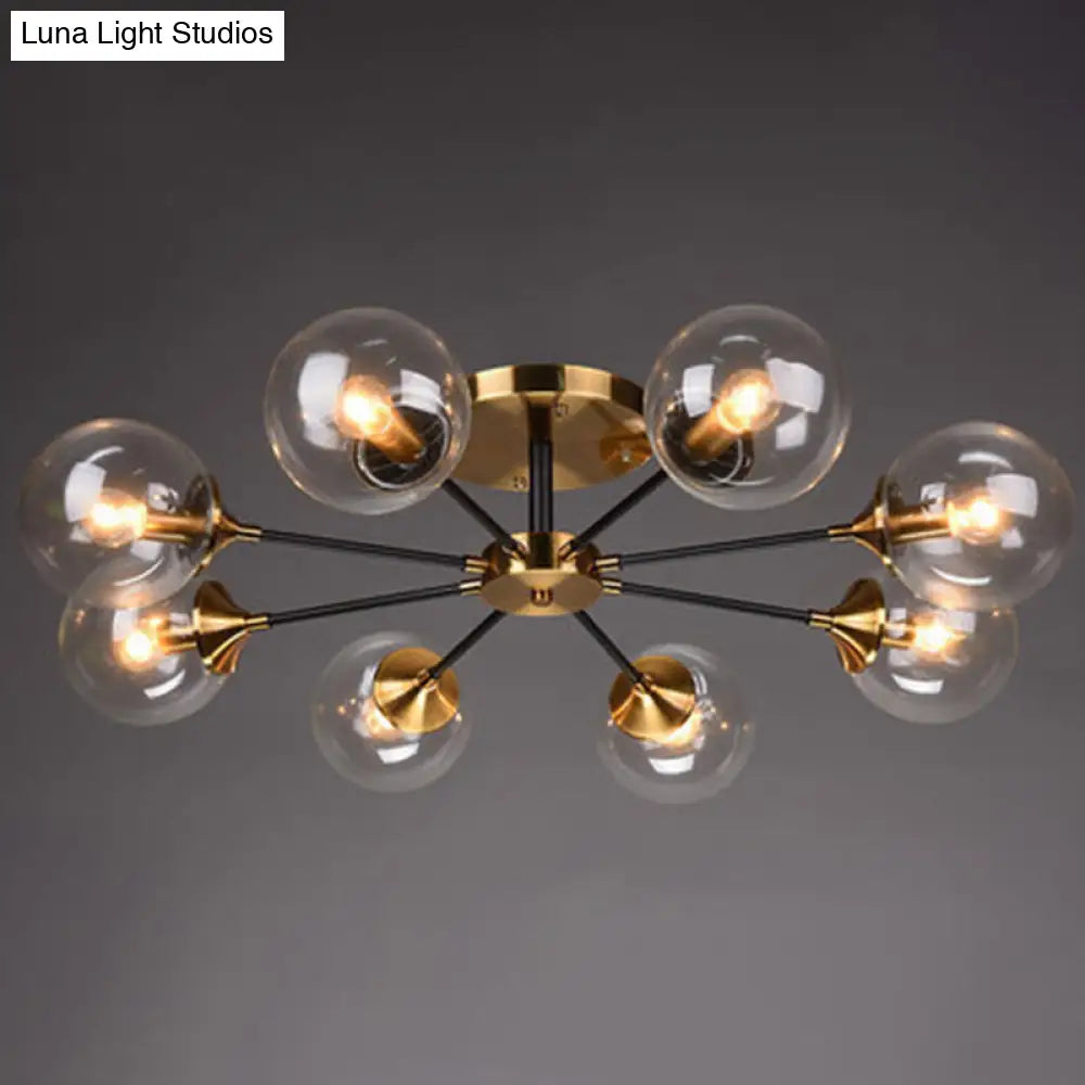 DecorBites™ DecorBites™ Contemporary Bedroom Sparkle: Stained Glass Sputnik Flush Mount Ceiling Chandelier