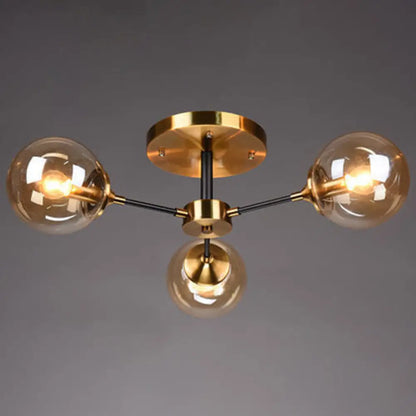 DecorBites™ DecorBites™ Contemporary Bedroom Sparkle: Stained Glass Sputnik Flush Mount Ceiling Chandelier