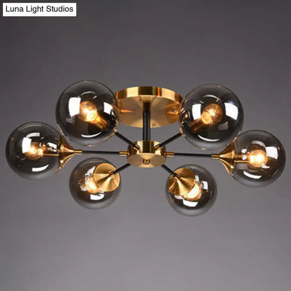 DecorBites™ DecorBites™ Contemporary Bedroom Sparkle: Stained Glass Sputnik Flush Mount Ceiling Chandelier