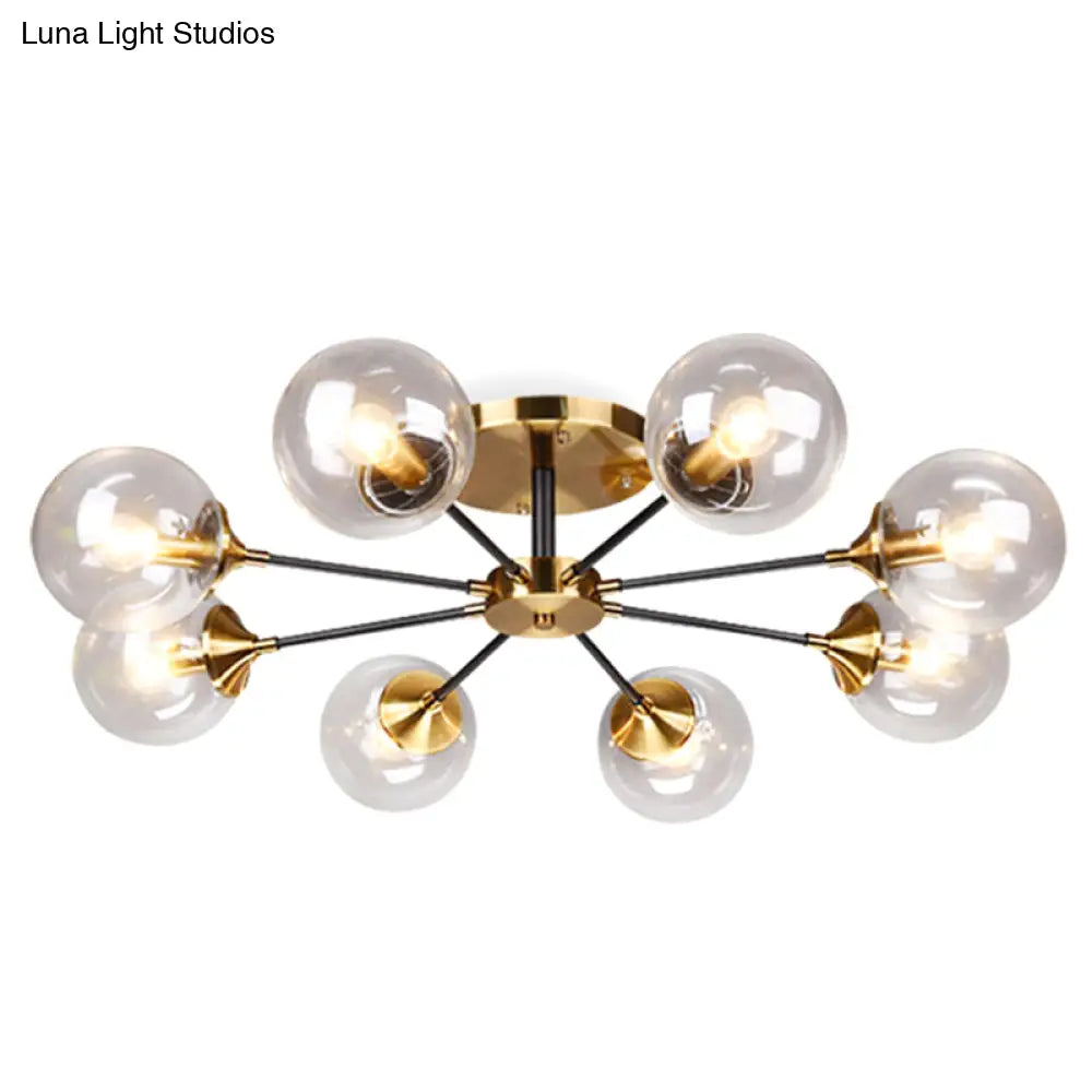 DecorBites™ DecorBites™ Contemporary Bedroom Sparkle: Stained Glass Sputnik Flush Mount Ceiling Chandelier