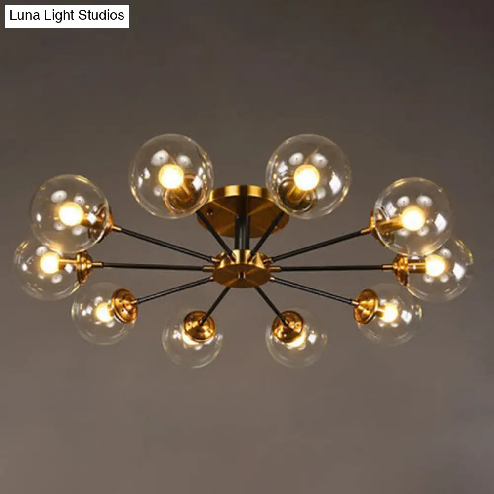 DecorBites™ DecorBites™ Contemporary Bedroom Sparkle: Stained Glass Sputnik Flush Mount Ceiling Chandelier