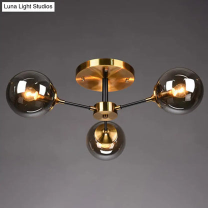 DecorBites™ DecorBites™ Contemporary Bedroom Sparkle: Stained Glass Sputnik Flush Mount Ceiling Chandelier