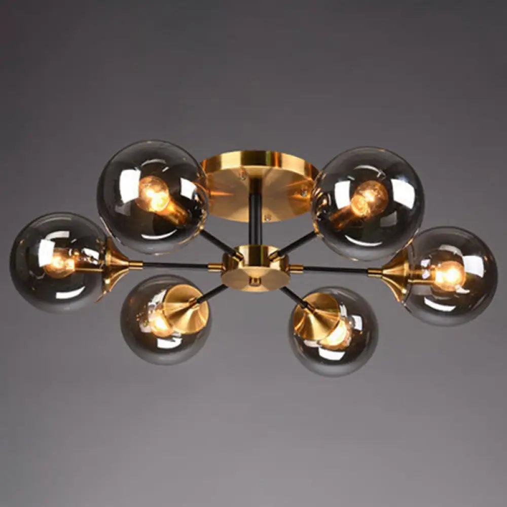 DecorBites™ DecorBites™ Contemporary Bedroom Sparkle: Stained Glass Sputnik Flush Mount Ceiling Chandelier