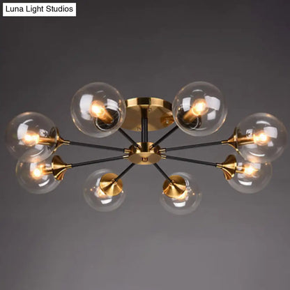 DecorBites™ DecorBites™ Contemporary Bedroom Sparkle: Stained Glass Sputnik Flush Mount Ceiling Chandelier