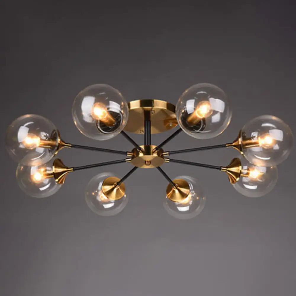 DecorBites™ DecorBites™ Contemporary Bedroom Sparkle: Stained Glass Sputnik Flush Mount Ceiling Chandelier