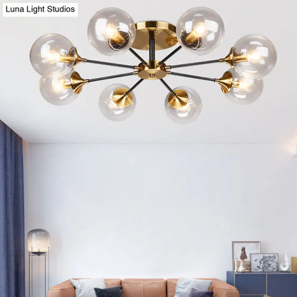 DecorBites™ DecorBites™ Contemporary Bedroom Sparkle: Stained Glass Sputnik Flush Mount Ceiling Chandelier