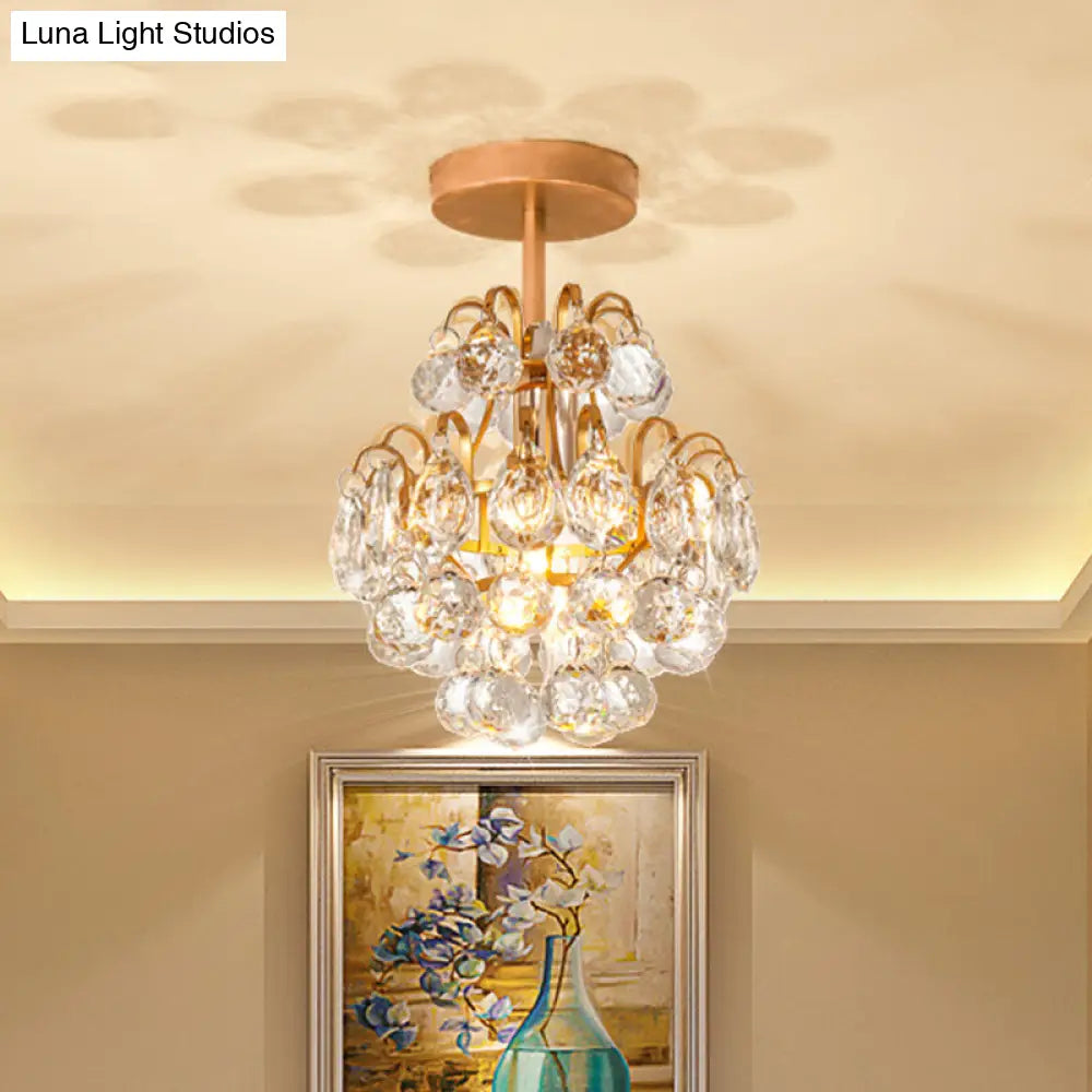 Lámpara de techo DecorBites™ contemporánea con brazo curvo - Metal, 1 luz, montaje semiempotrado - Oro/Negro