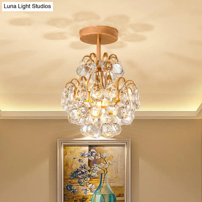 Lámpara de techo DecorBites™ contemporánea con brazo curvo - Metal, 1 luz, montaje semiempotrado - Oro/Negro