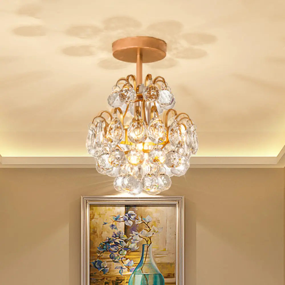 Lámpara de techo DecorBites™ contemporánea con brazo curvo - Metal, 1 luz, montaje semiempotrado - Oro/Negro