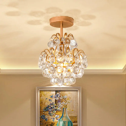 Lámpara de techo DecorBites™ contemporánea con brazo curvo - Metal, 1 luz, montaje semiempotrado - Oro/Negro