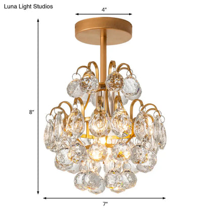 Lámpara de techo DecorBites™ contemporánea con brazo curvo - Metal, 1 luz, montaje semiempotrado - Oro/Negro