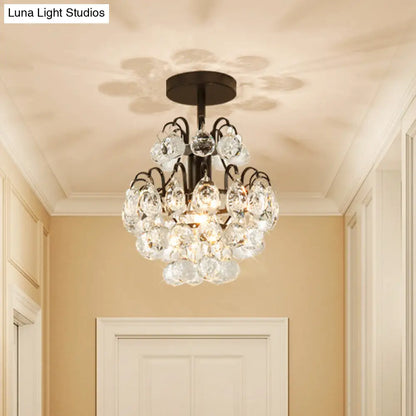 Lámpara de techo DecorBites™ contemporánea con brazo curvo - Metal, 1 luz, montaje semiempotrado - Oro/Negro