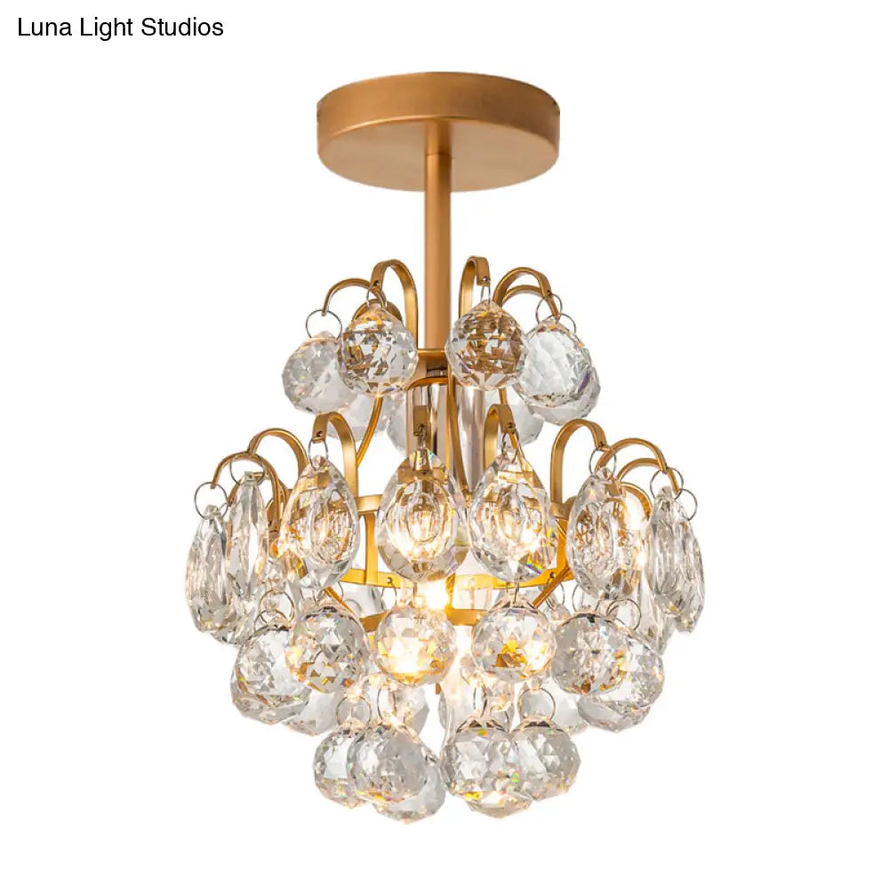 Lámpara de techo DecorBites™ contemporánea con brazo curvo - Metal, 1 luz, montaje semiempotrado - Oro/Negro