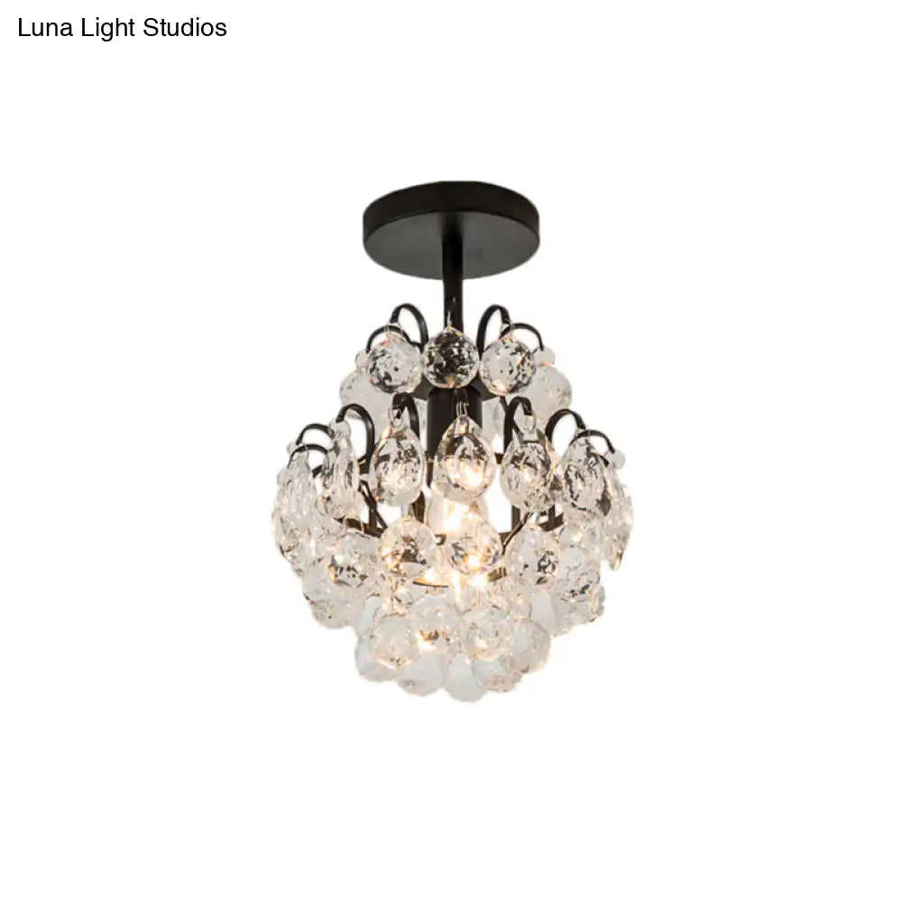 Lámpara de techo DecorBites™ contemporánea con brazo curvo - Metal, 1 luz, montaje semiempotrado - Oro/Negro