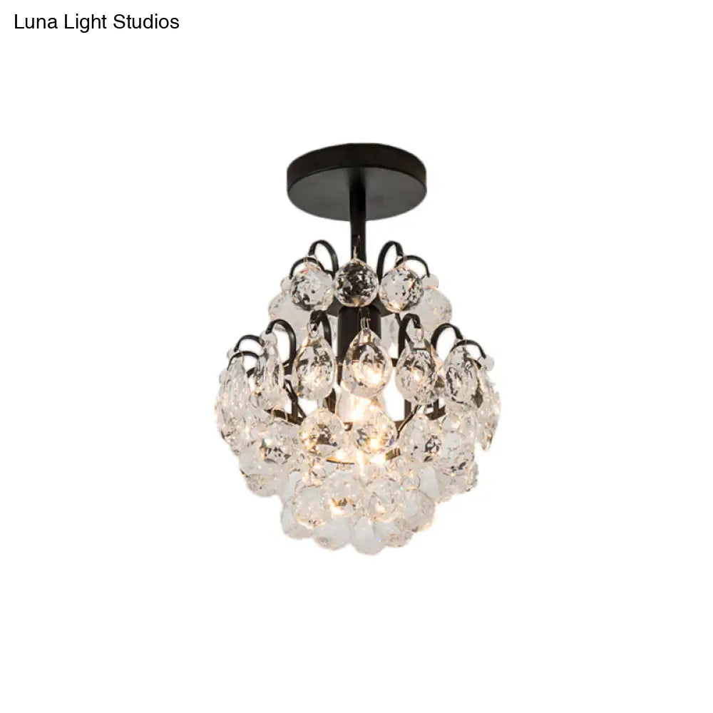 Lámpara de techo DecorBites™ contemporánea con brazo curvo - Metal, 1 luz, montaje semiempotrado - Oro/Negro