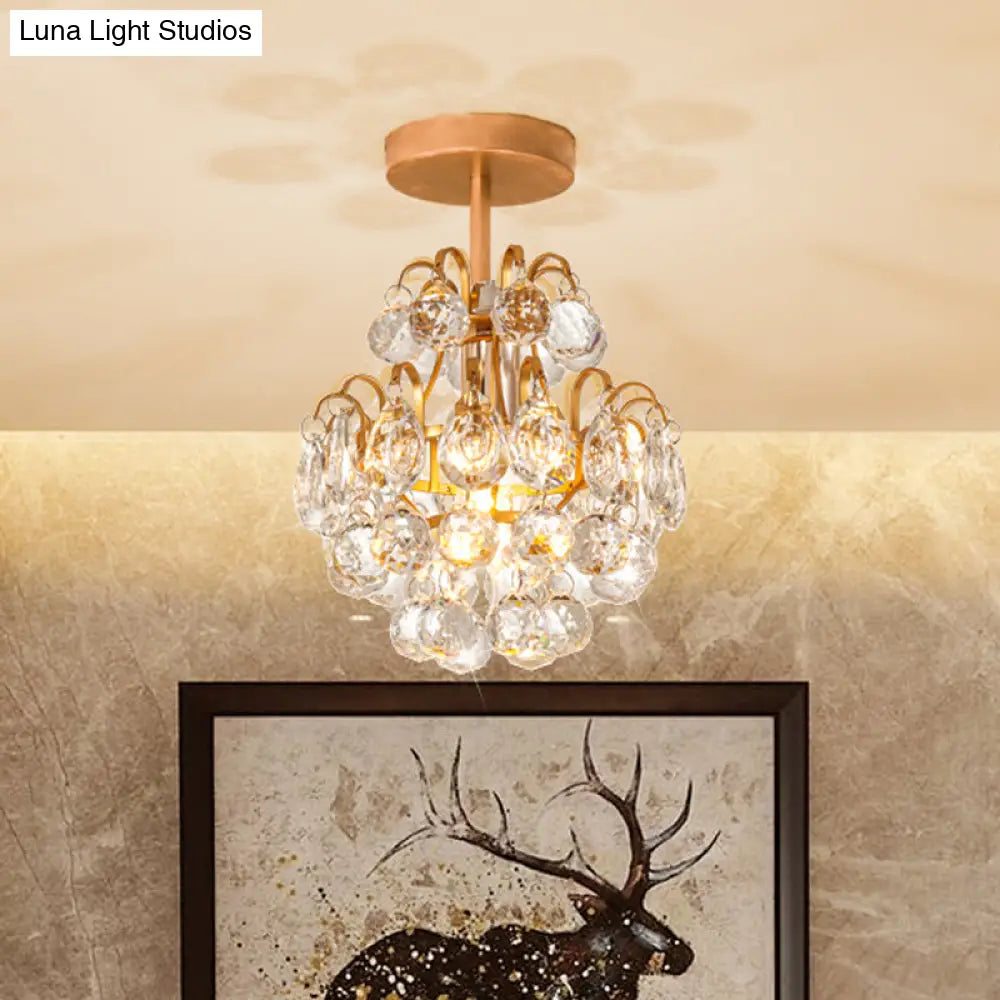 Lámpara de techo DecorBites™ contemporánea con brazo curvo - Metal, 1 luz, montaje semiempotrado - Oro/Negro