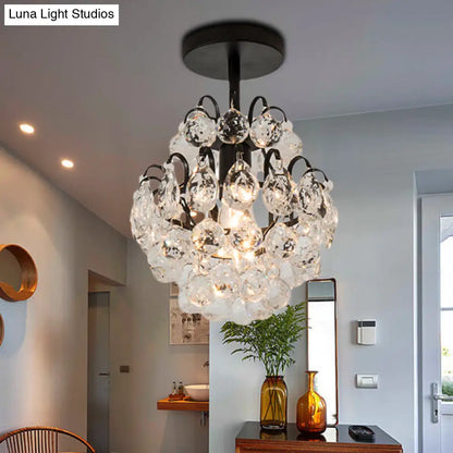 Lámpara de techo DecorBites™ contemporánea con brazo curvo - Metal, 1 luz, montaje semiempotrado - Oro/Negro