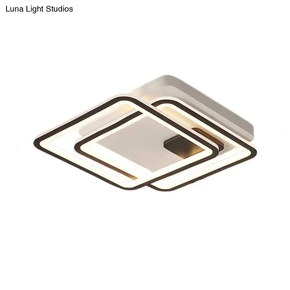 DecorBites™ DecorBites™ Contemporary Black 2-Tier LED Ceiling Flush Mount - 18"/23" Wide | Warm/White Light