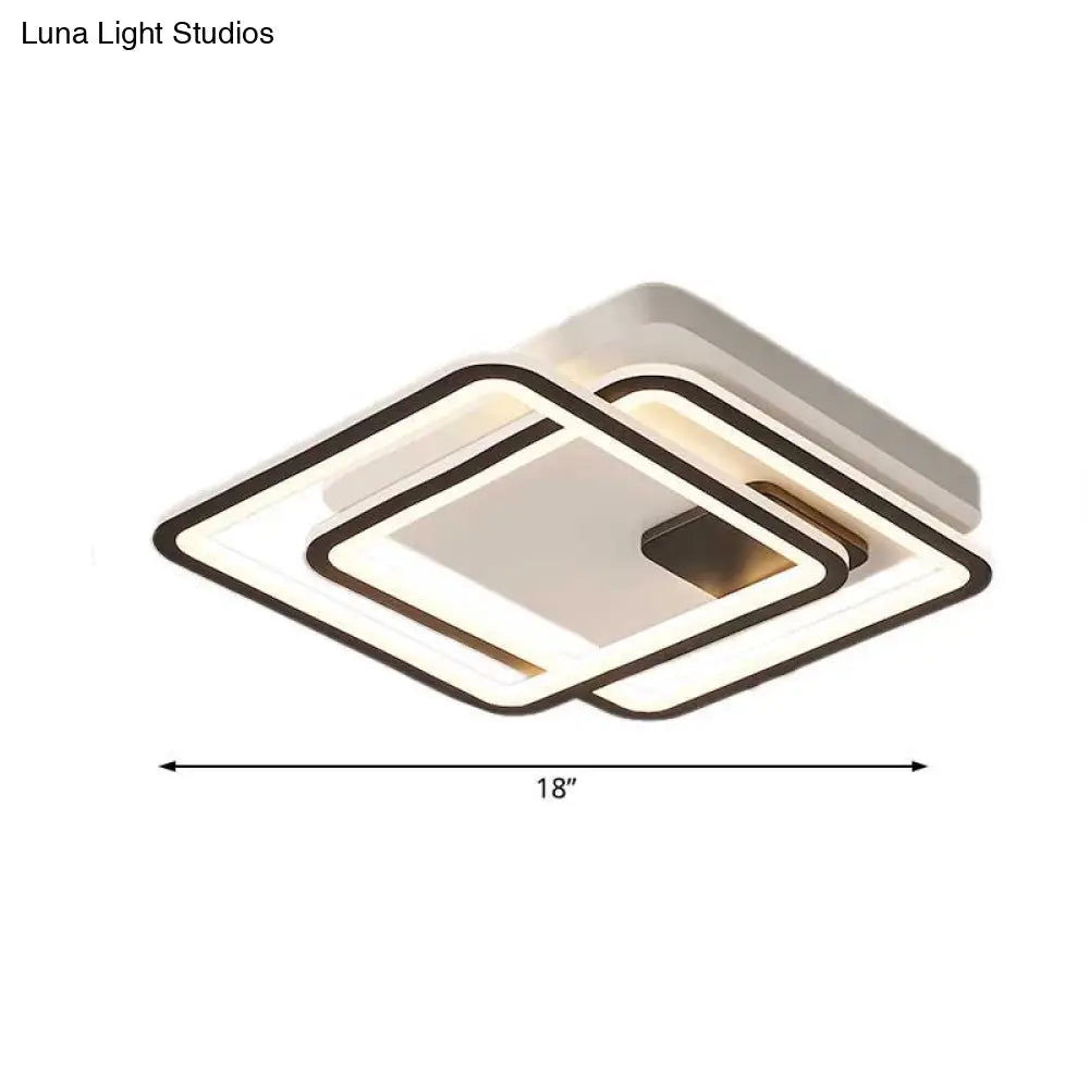 DecorBites™ DecorBites™ Contemporary Black 2-Tier LED Ceiling Flush Mount - 18"/23" Wide | Warm/White Light