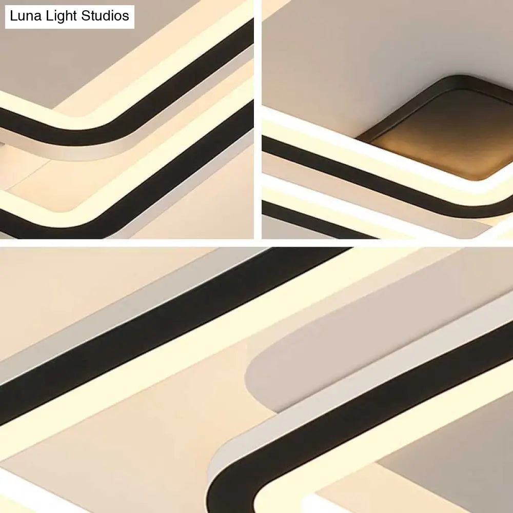 DecorBites™ DecorBites™ Contemporary Black 2-Tier LED Ceiling Flush Mount - 18"/23" Wide | Warm/White Light