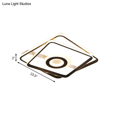 DecorBites™ DecorBites™ Contemporary Black Acrylic Flush Mount LED Ceiling Light for Living Room - Warm/White Light, 16"/19.5"/23.5" Sizes