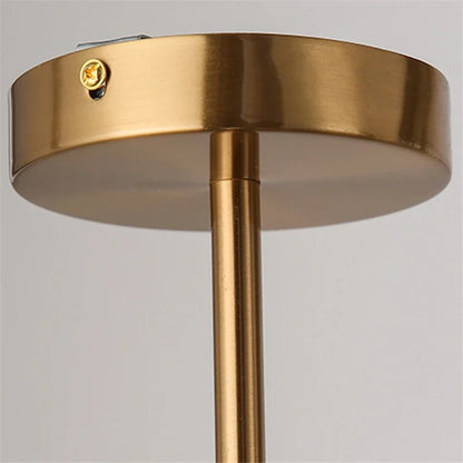 Contemporary Black and Gold Chandelier - White Glass Ball - Chandelier