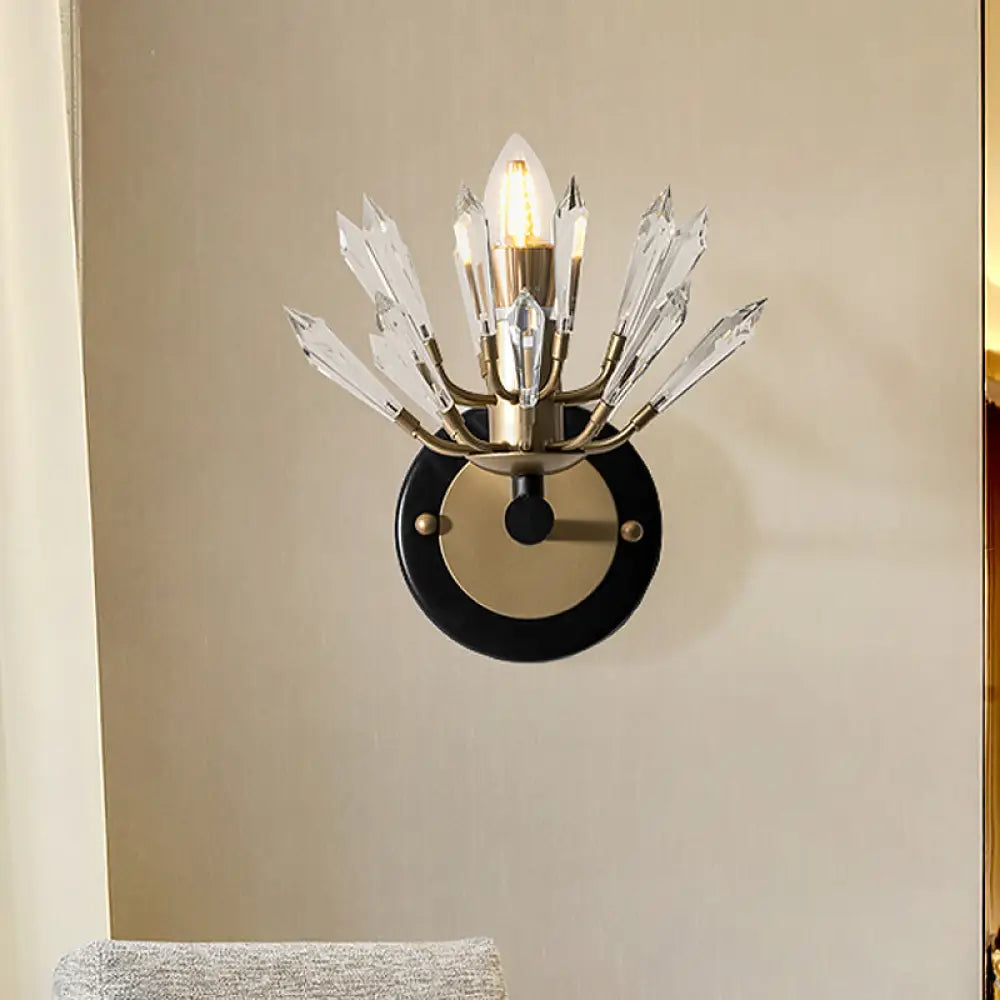 Aplique de pared DecorBites™ Sputnik de cristal contemporáneo negro y dorado