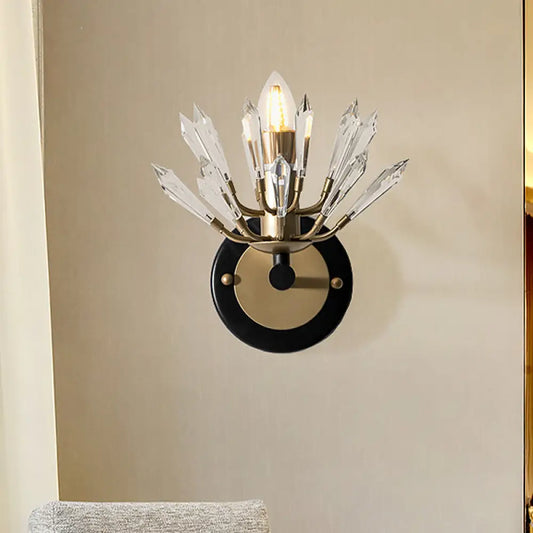 Aplique de pared DecorBites™ Sputnik de cristal contemporáneo negro y dorado