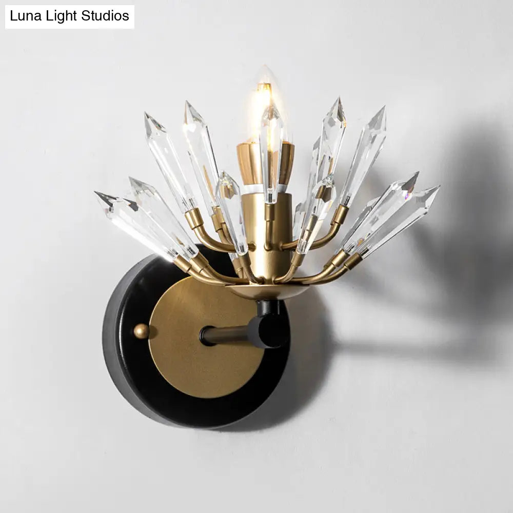 Aplique de pared DecorBites™ Sputnik de cristal contemporáneo negro y dorado