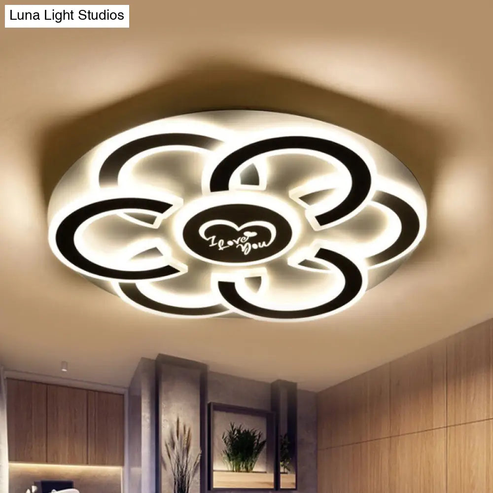 Lámpara de techo empotrada LED contemporánea en blanco y negro DecorBites™ con diseño floral y difusor