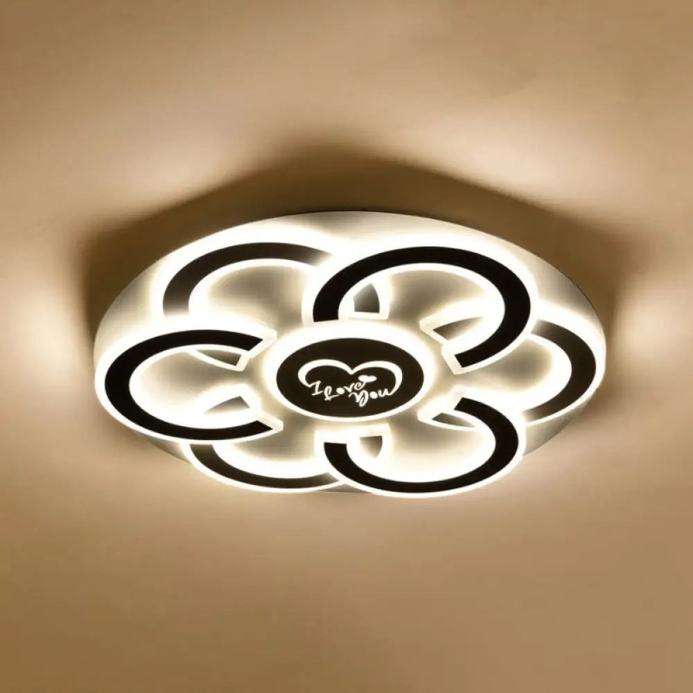 Lámpara de techo empotrada LED contemporánea en blanco y negro DecorBites™ con diseño floral y difusor