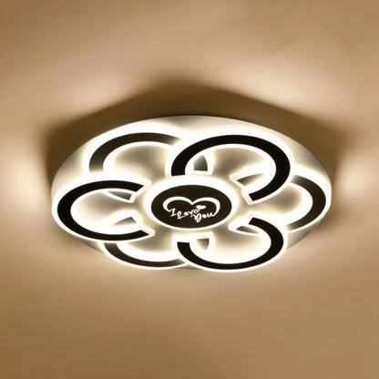 Lámpara de techo empotrada LED contemporánea en blanco y negro DecorBites™ con diseño floral y difusor