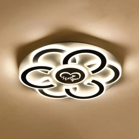 Lámpara de techo empotrada LED contemporánea en blanco y negro DecorBites™ con diseño floral y difusor
