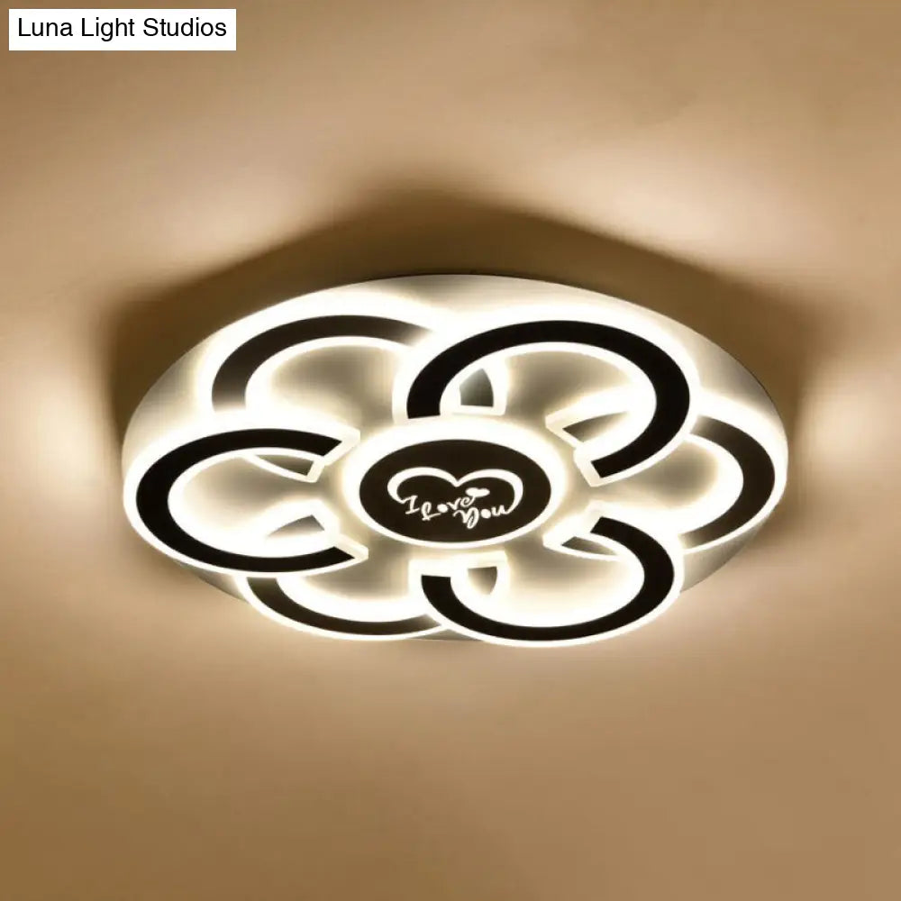 Lámpara de techo empotrada LED contemporánea en blanco y negro DecorBites™ con diseño floral y difusor