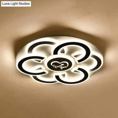 Lámpara de techo empotrada LED contemporánea en blanco y negro DecorBites™ con diseño floral y difusor