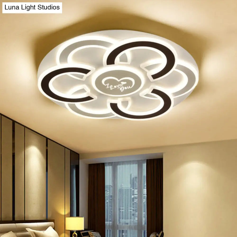Lámpara de techo empotrada LED contemporánea en blanco y negro DecorBites™ con diseño floral y difusor