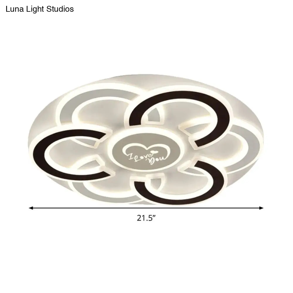 Lámpara de techo empotrada LED contemporánea en blanco y negro DecorBites™ con diseño floral y difusor